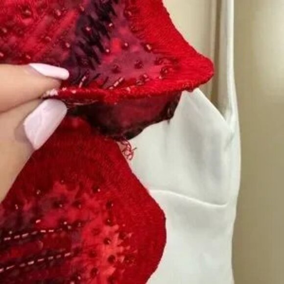 NWT Alice + Olivia Clyde Embellished Rose Shift Dress size 6 - Picture 5 of 8